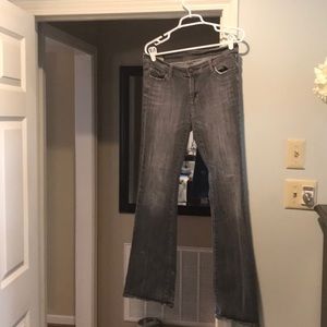 Well Loved Distressed Flare Jeans